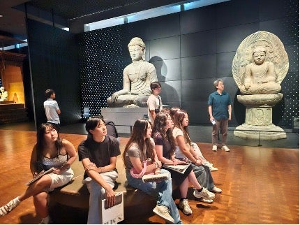 Students in a museum